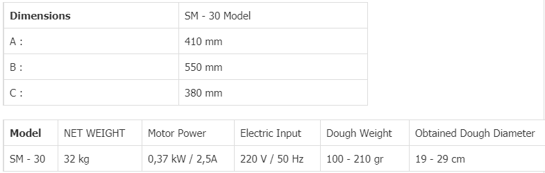 sm30 dough roller